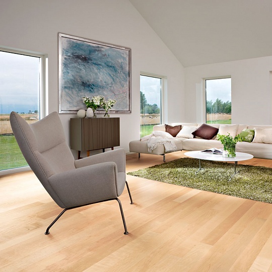 Экзотический паркет Kahrs Клен Крем (Cream) 1-полосный