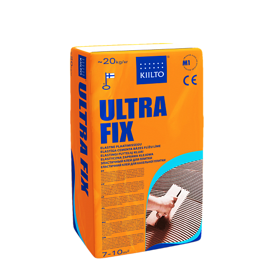 Химия Kiilto «Ultra Fix» Эластичный клей для плитки (20 кг)