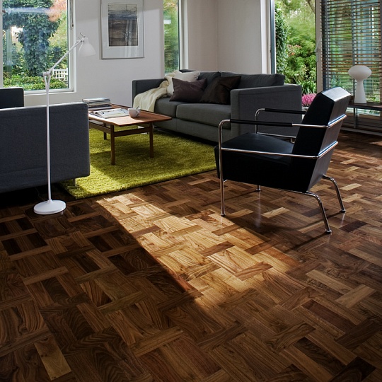 Экзотический паркет Kahrs Орех Палаццо Ночи голландский узор