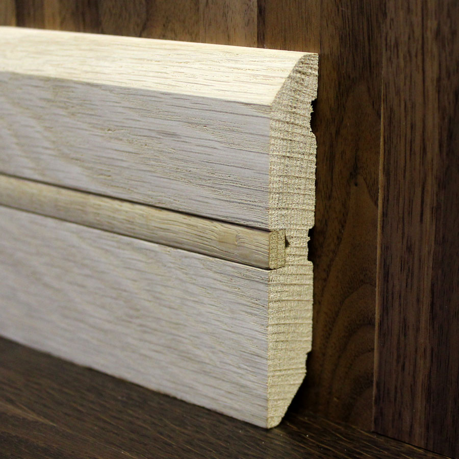 Плинтус Массивный Романовский Паркет Дуб Прямой cо Вставкой 100х18 mm