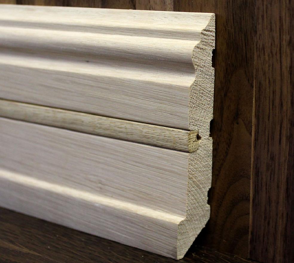 Плинтус Массивный Романовский Паркет Дуб Фигурный cо Вставкой 120x20 mm
