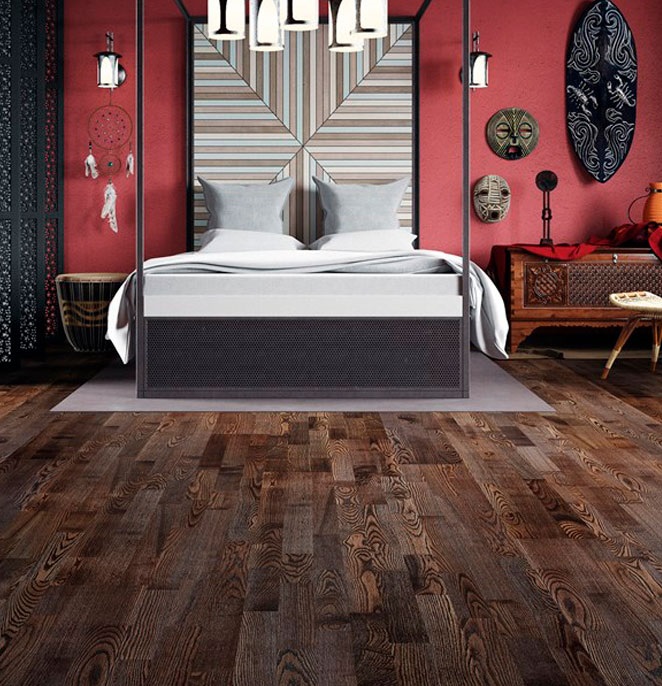 Паркетная доска Alster Wood Ясень Термо Белая Браш 132