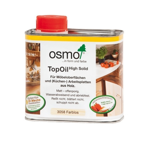 Химия Osmo. Масло с твердым воском для мебели и столешниц TopOil арт. 3028 Бесцветное шелковисто-матовое